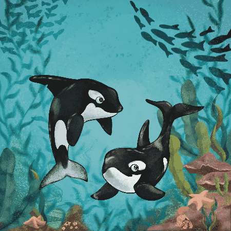 whale digital illustration
